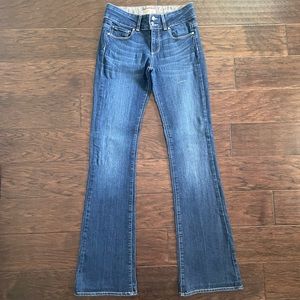 Women’s Paige denim, size 25, 9” rise, boot cut with small flare and 32” inseam